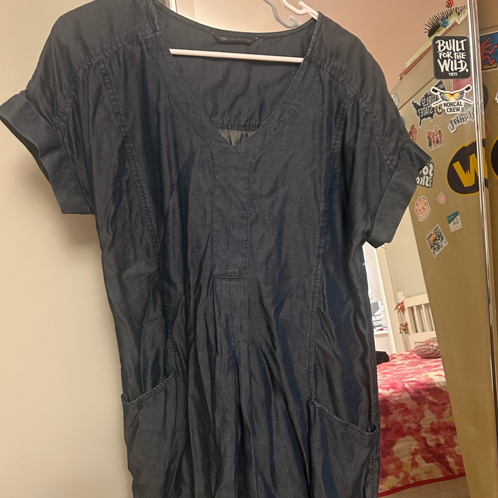 Marks & Spencer Charcoal V-Neck Blouse